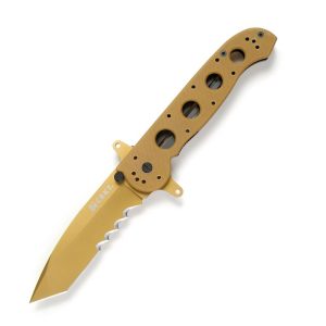 CRKT M16-14DSFG Large Tanto Special Forces Desert Tan G-10 w/Veff Serrated Tan Titanium Nitride Coated Blade